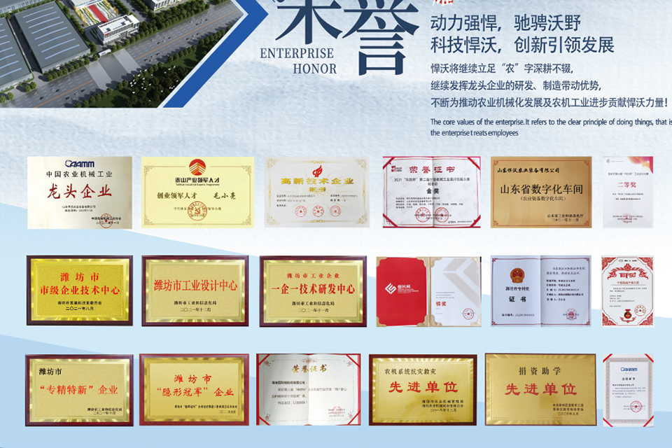 悍沃农装荣获山东省瞪羚企业称号