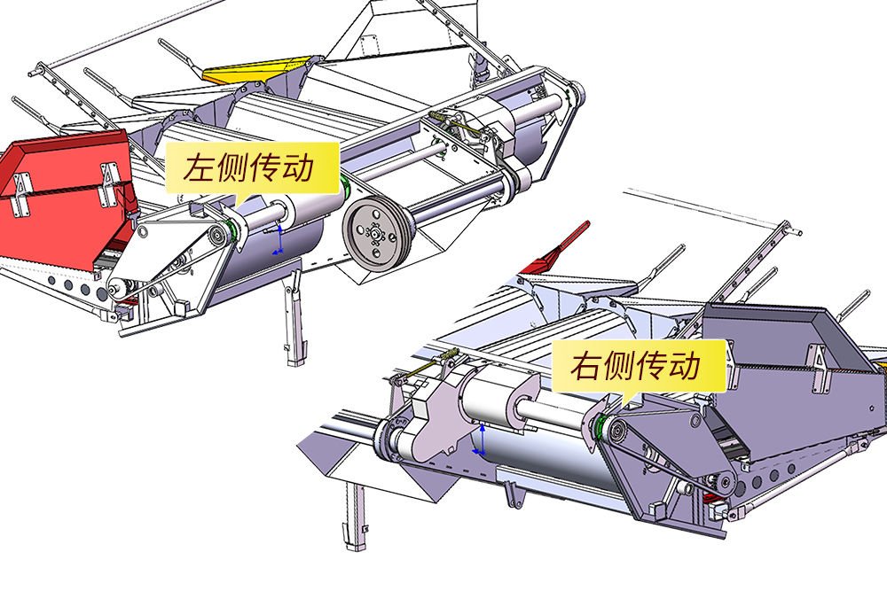 摘穗箱双边传动