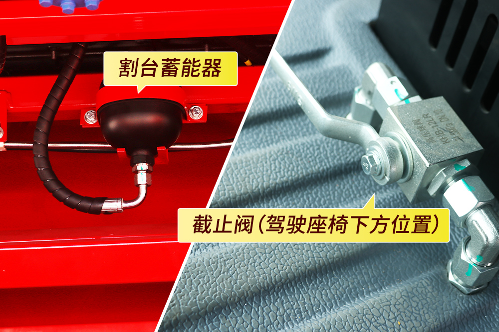 割台蓄能器加装截止阀
